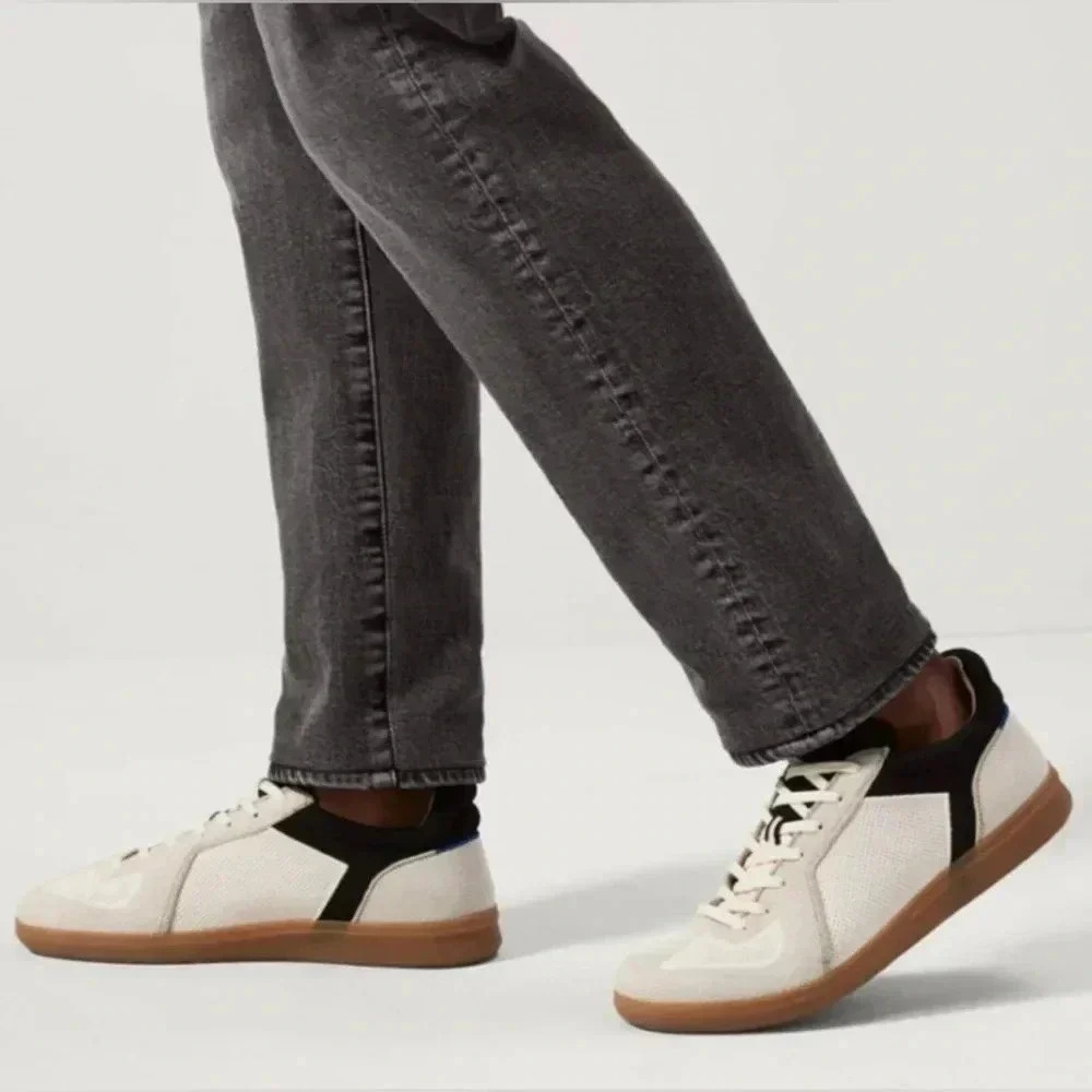 Rothy's White Black Gum-Soled Athletic Sneakers